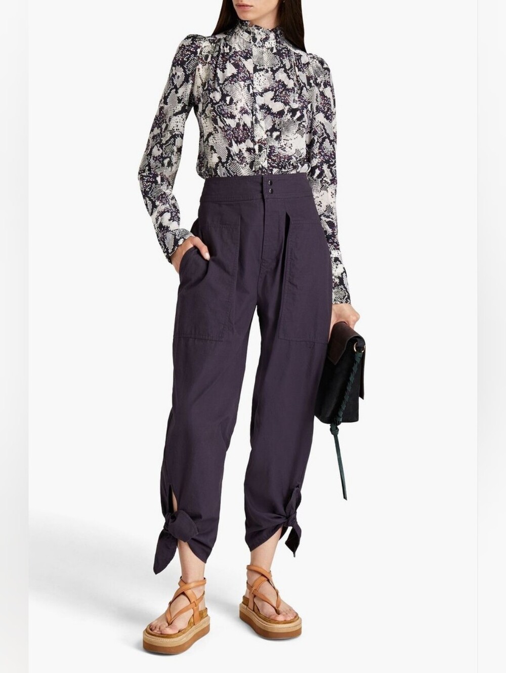 ISABEL MARANT Gaviao High-Waisted Cargo Utility Pants, 100% Cotton (SZ 36 IT)